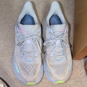 Hoka Women's Gray and Blue Athletic Shoes